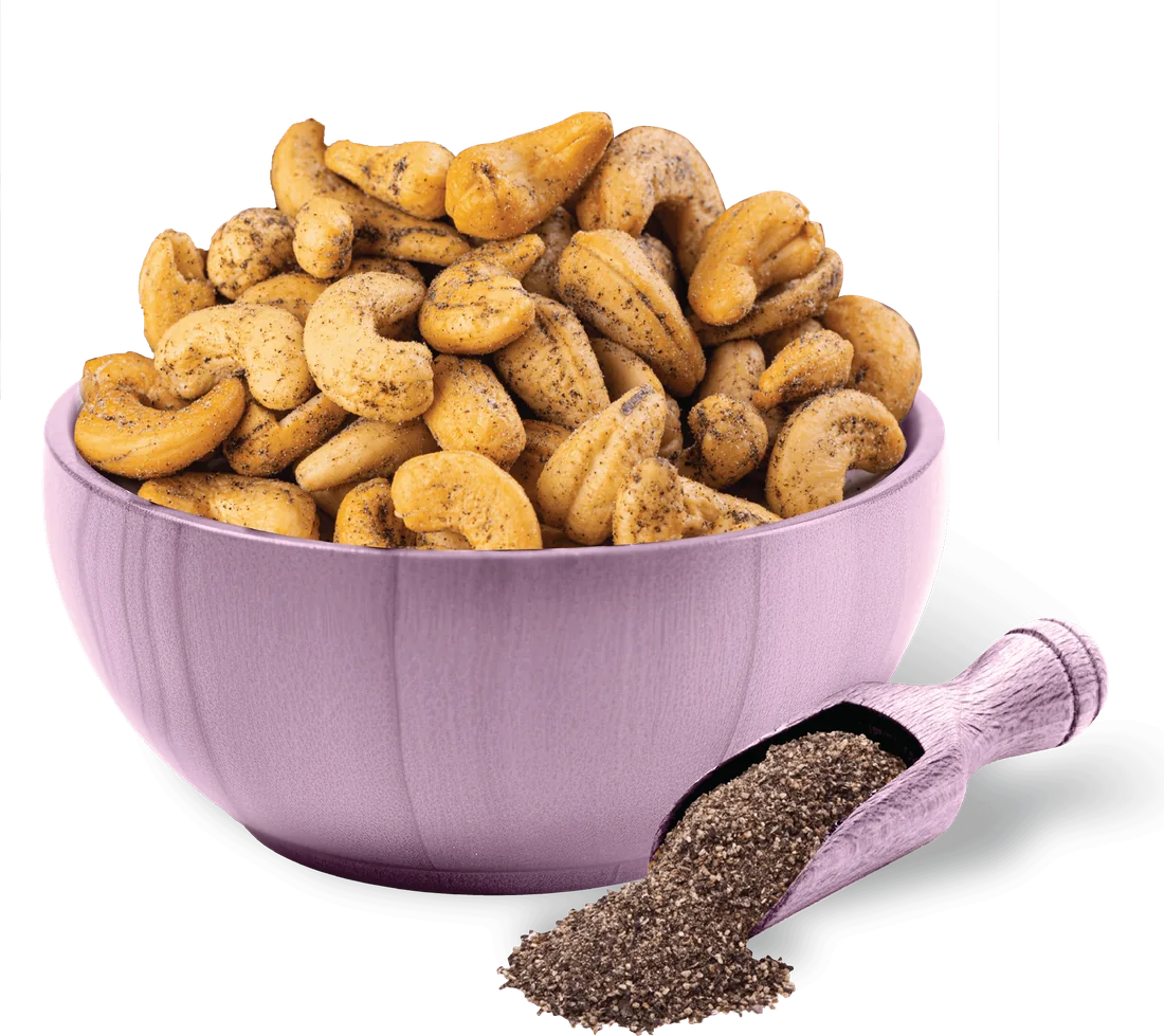 A bowl of Roasted Pepper Cashews